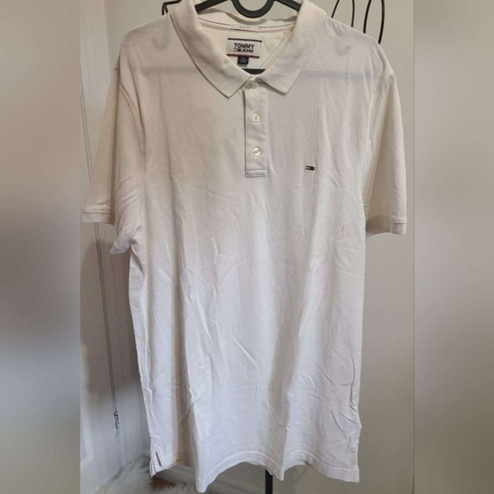 NWOT Tommy‎ Jeans white MEN polo
